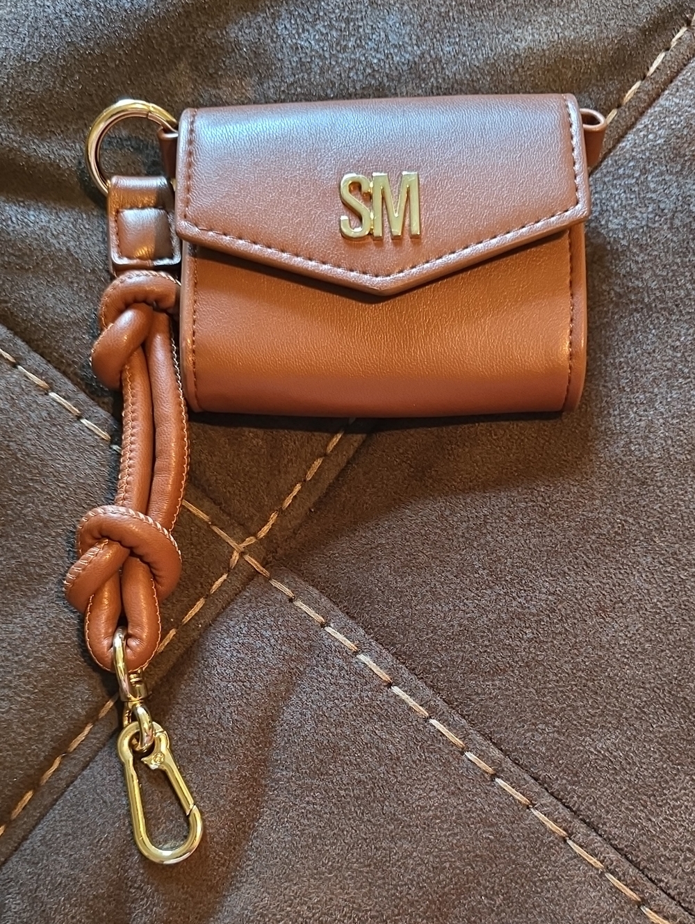 Steve Madden Mini Leather Key Pouch in Brown